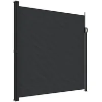 vidaXL Seitenmarkise Ausziehbar Schwarz 200 x 300 cm