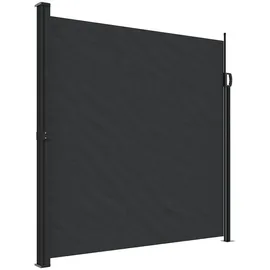 vidaXL Seitenmarkise Ausziehbar Schwarz 200 x 300 cm