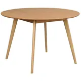 Pharao24 Esstisch Enrico, aus Massivholz, mit runder Tischplatte braun