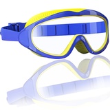 Schwimmbrille Kinder,Taucherbrille Kinder,Kinder Taucherbrille Anti Fog Linse,180° Panorama Kinder Schwimmbrille,Wasserdichte Silikon-Schwimmbrille für 2,3-14 Jahre Mädchen Jungen