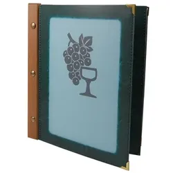 DECOR SERVICE Folienkarte (PVC) grün, mit Holzrücken, 6 Seiten, A5, 1 Stk.