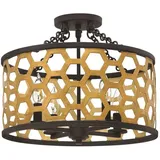 Elstead Lighting Felix Deckenleuchte E14 4-fach Sonnenuntergang Gold,