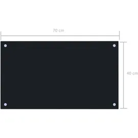 vidaXL Küchenrückwand Schwarz 70x40 cm Hartglas