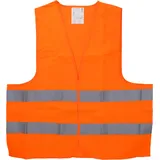 CARTREND 50129 Warnweste in praktischer Reißverschluß-Zipp-Textiltasche, Orange, Größe L