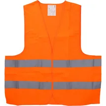 CARTREND 50129 Warnweste in praktischer Reißverschluß-Zipp-Textiltasche, Orange, Größe L