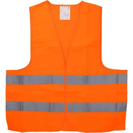 CARTREND 50129 Warnweste in praktischer Reißverschluß-Zipp-Textiltasche, Orange, Größe L