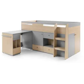 Deine Möbel 24 OLAF 08 90 x 200 cm Grau/Eiche