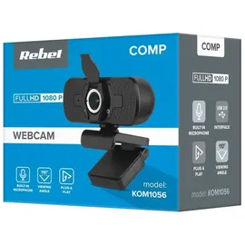 REBEL Full HD 1080p Webcam Schwarz