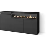 SKRAUT HOME Dielenschrank 150x35x75cm schwarz