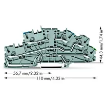 WAGO 2003-6640 Installationsetagenklemme 5.20mm Zugfeder Belegung: N, L, PE Grau 50St.