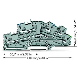 WAGO 2003-6640 Installationsetagenklemme 5.20mm Zugfeder Belegung: N, L, PE Grau 50St.