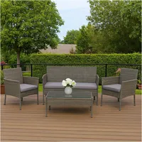 Hti-Living Outdoor Möbel 4-tlg. Grau