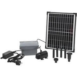 Springbrunnenpumpe UBBINK "SolarMax 600 Accu inkl. PowerControl", schwarz (schwarz, silber), Pumpen, Hybrid-Funktion