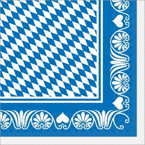 Sovie HORECA Serviette Bavaria in Blau aus Tissue 33 x 33 cm, 100 Stück - Bayern Bayerisch Wies ́n Volksfest