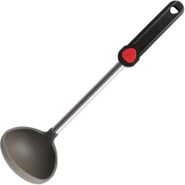 COOKER KING Roter Punkt-Silikon-fester Turner-nicht haftende gekerbte Küchen-Spachtel-hohes Hitzebeständiges