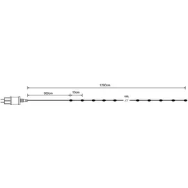 GLOBO LED-Lichterkette Gabri Dunkelgrün 100-flammig 12,9 m