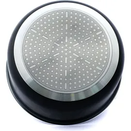 HERZBERG HG-5000: 10-Teiliges Kochgeschirrset mit Marmorbeschichtung schwarz - Schwarz