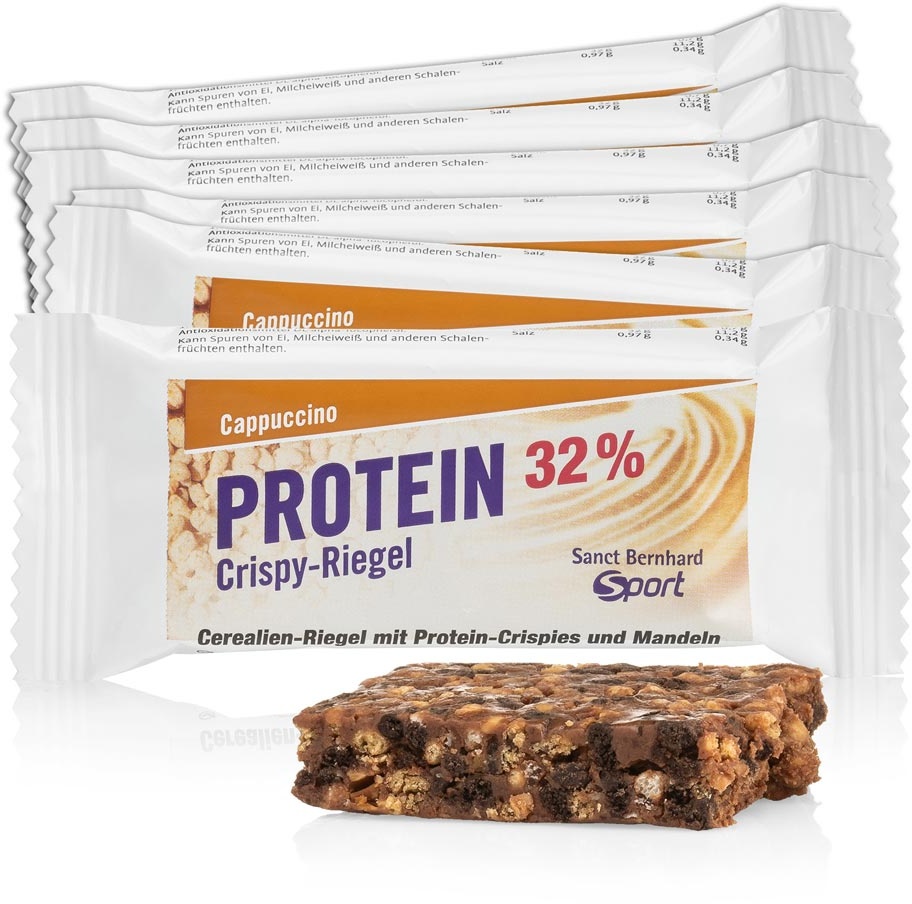 Sanct Bernhard Sport Protein Crispy Bar 32 % cappuccino (pack of 11) - 385 g