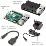 BerryBase Raspberry Pi 4 Computer Modell B, 4GB Light Starter Set
