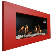 Kaminbau Mierzwa Echtfeuer-Dekokamin Aurora (Luxus Royal, Brenngel & Bio-Ethanol Kamin inkl. 2 regulierbare Edelstahl Brenner), Farbwahl, Gelkamin, Ethanolkamin, Kaminofen, Wandkamin rot