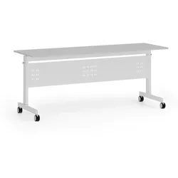 Mobiler Schreibtisch PRIMO MOBI, 1800 x 600 mm, weißes Untergestell, grau