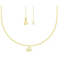 Stella-Jewellery Collier 585 Gelbgold Collierkette Schwan Anhänger Zirkonia (inkl. Etui), 585 Gelbgold 7 Plättchen goldfarben