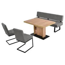 K+W Komfort & Wohnen Polsterbank K+W KOMFORT & WOHNEN "Spider II", grau (grau 82, schwarz), B:192cm H:88cm T:67cm, Sitzbänke, Polsterbank, Sitzsteppung, bequem durch Sandwichbauweise, Metallkufe in schwarz