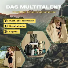 Where Tomorrow Pop-Up-Duschzelt Braun