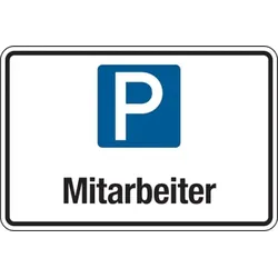 Parkplatzschild, Mitarbeiter, 200x300mm, Aluverbund - 300x200x2 mm Aluverbund