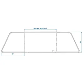 PRO PLUS Koch-Windschutz 3-teilig Stahl faltbar + ausziehbar 38,5/73 x 27 x 24 cm