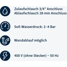 GastroHero Geschirrspülmaschine ECO 50x50 cm Korbmaß, mit Reiniger- | Klarspüldosierer, mit Ablaufpumpe | Enthärter Made in Europe,