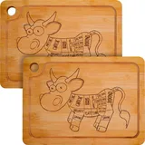 Dune Design DuneDesign 2er Set Bambus Holzbrett Kuh