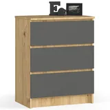 akord furniture factory AKORD K60 Eiche Artisan 60 cm Front Graphitgrau B60 x H77 x T40 cm
