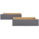 Homestyle4u Bettkasten Bett Schublade 2er Set Bettauszug mit Rollen Grau 1916
