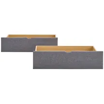 Homestyle4u Bettkasten Bett Schublade 2er Set Bettauszug mit Rollen Grau 1916