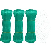 Relaxdays Vogelnetz, 3er Set, 10 x 4 m, engmaschiges Netz, 20x20 mm, Obstbaumnetz zur Vogelabwehr, Vogelschutznetz, grün