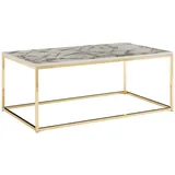 FineBuy Allie Weiß/Gold MDF 100 x 60 x 40 cm