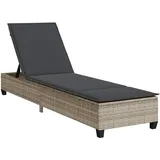 vidaXL Sonnenliege 200 x 55 x 77 cm Hellgrau