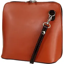 toscanto Umhängetasche, Schultertasche Leder cognac, braun ca. 17cm | Gr.: onesize