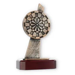 Pokal Zamakfigur Zielscheibe altgold auf mahagonifarbenen Holzsockel 23,0cm
