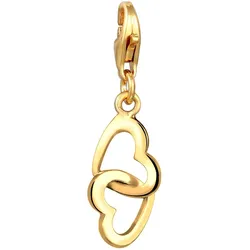 Elli Doppel-Herzen Verbundenheit 925 Sterling Silber goldfarben Damen 