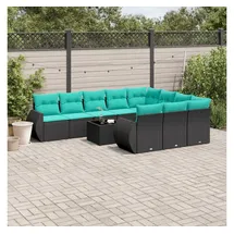 vidaXL Gartensofa-Set 11-tlg. Loungesofa schwarz