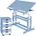 Tectake tectake® Schreibtisch, und Rollcontainer mit 6 Schubladen, Tischplatte neigbar und 7-fach höhenverstellbar, 63 bis 94 cm, pflegeleicht blau | Gr.: onesize