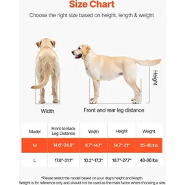 Vevor Hunderollstuhl für Hinterbeine Rollstuhl für Haustiere Höhen-, Breiten- & Längenverstellbar für verletzte & behinderte Hunde 15,88-21,77 kg