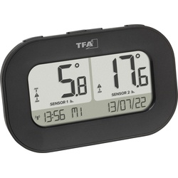 TFA Funkthermometer, Thermometer + Hygrometer, Schwarz