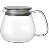 Kinto Unitea One Touch Teekanne 460 ml Hitzebeständige Teekanne aus Glas mit Edelstahlsieb und Deckel