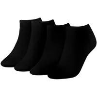 Tommy Hilfiger Damen Sneaker Socken Füßlinge Kurzsocken 343024001 4 Paar, Farbe:Schwarz, Menge:4 Paar (2x 2er Pack), Größe:39-42, Artikel:-200 black - 39-42