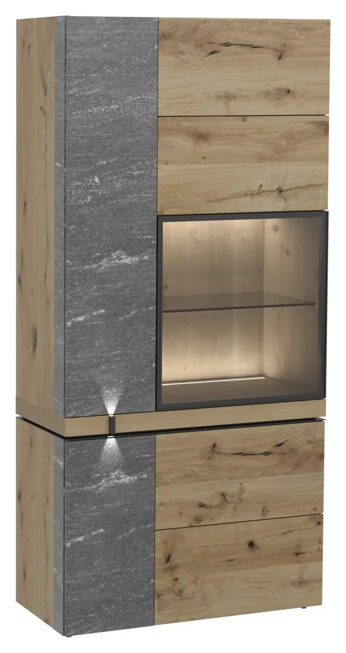 Voglauer Vitrine V-ROCK - B/H/T ca. 96,20x201,60x43,20