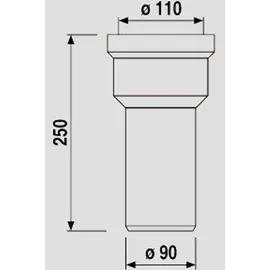 Eisenberg Sanit Stutzen 250 mm, DN 90 58A03010099 weiß