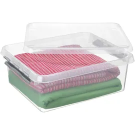 SUNWARE Q-Line Aufbewahrungsbox 50 x 40 x 18 cm 3-tlg. transparent/silber